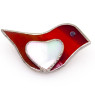 Брошь из стекла handmade "Red bird"