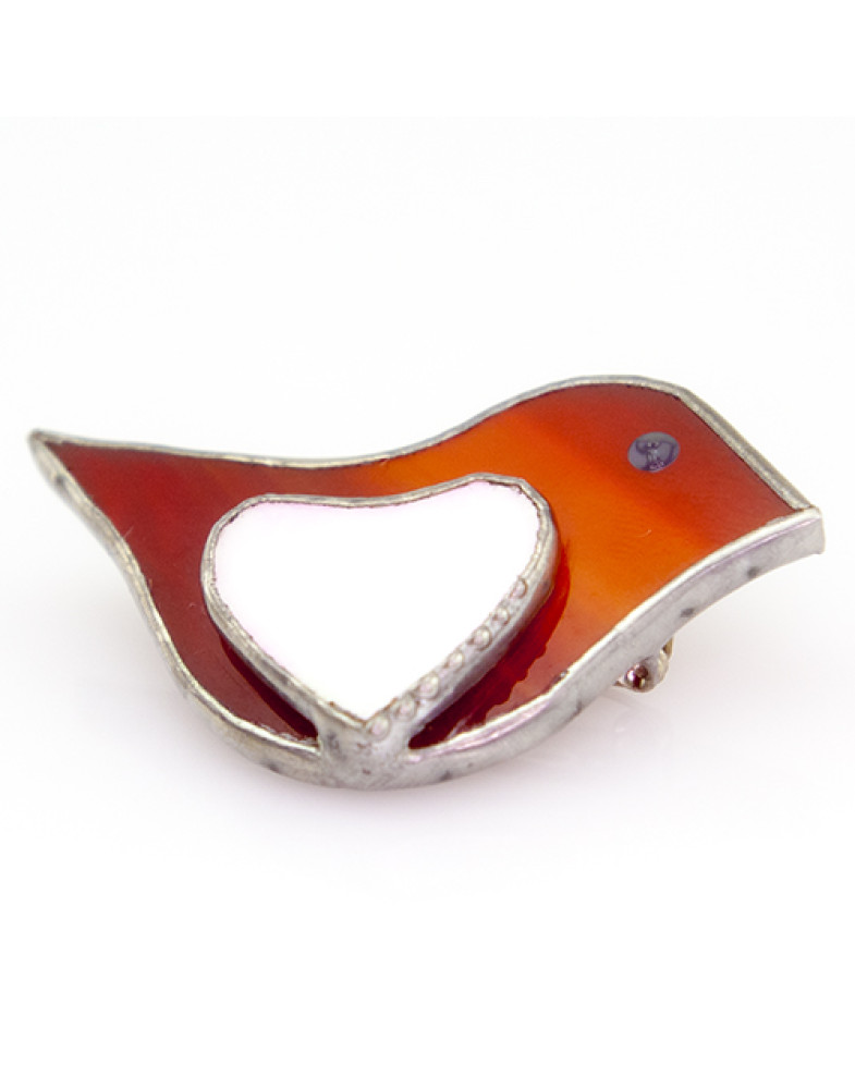 Брошка зі скла handmade "Red bird"-foto4