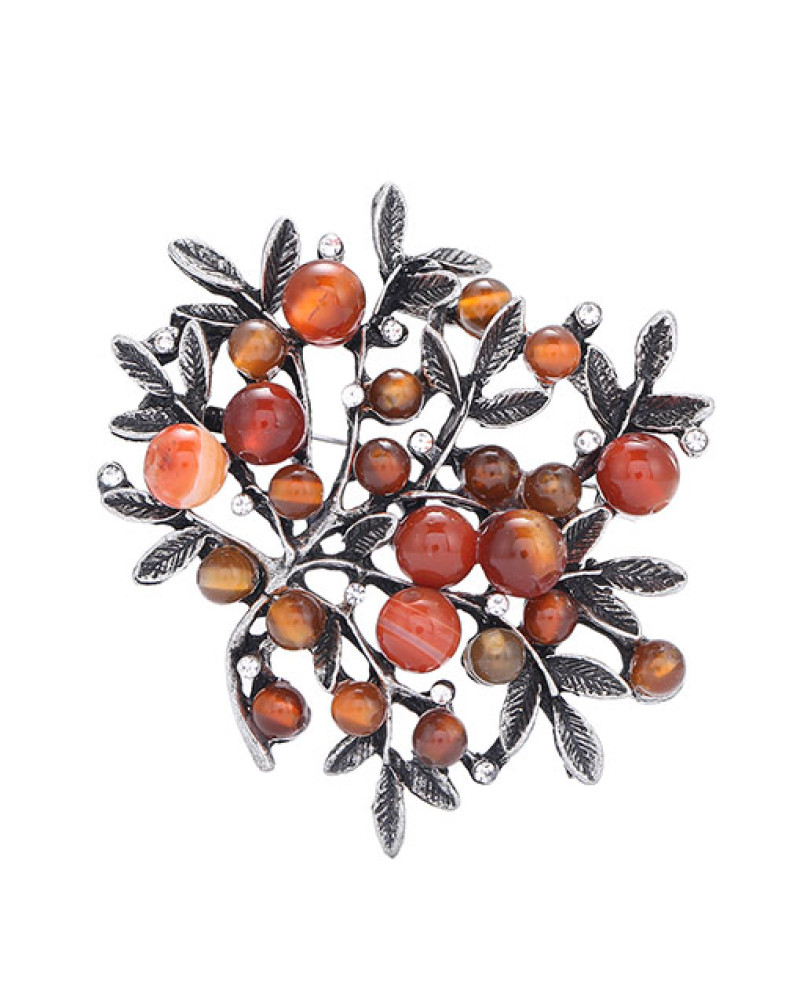 Брошь с натуральными камнями Древо историй -foto2