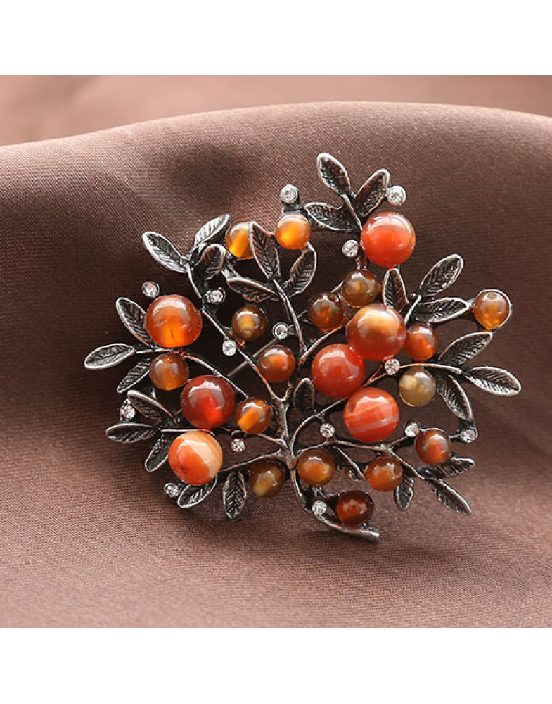 Брошь с натуральными камнями Древо историй -foto5