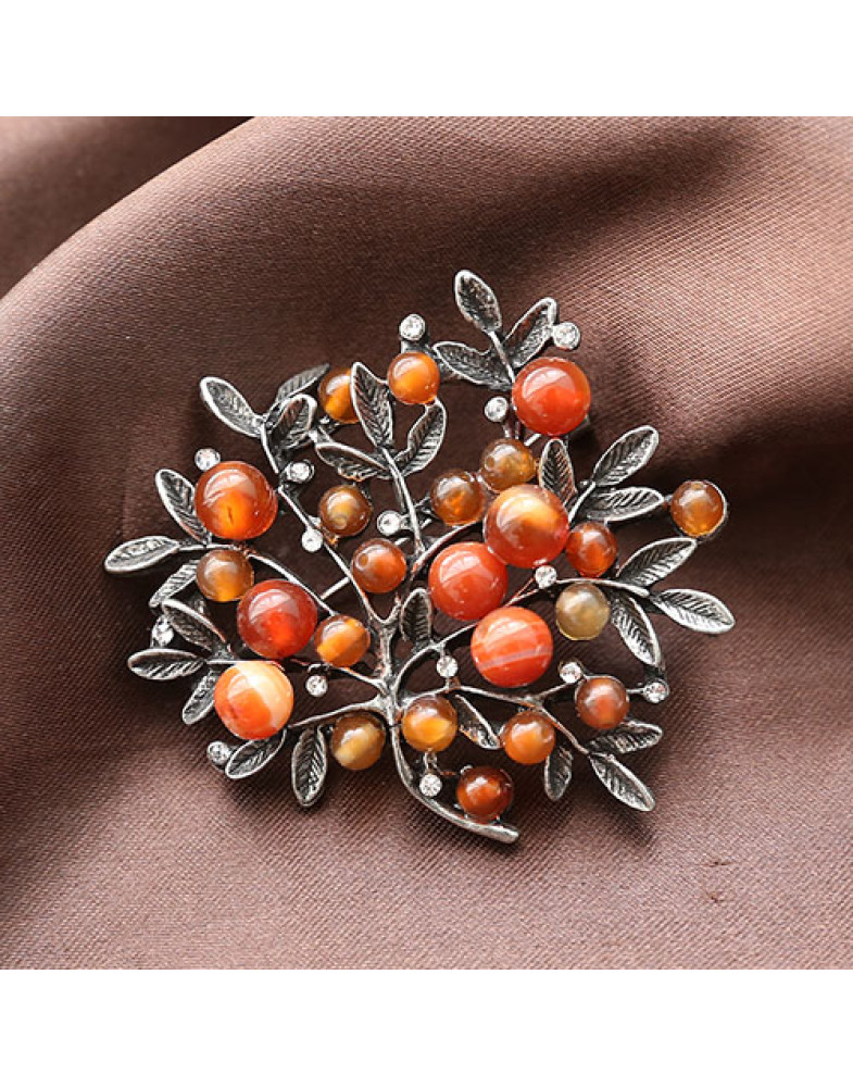 Брошь с натуральными камнями Древо историй -foto3