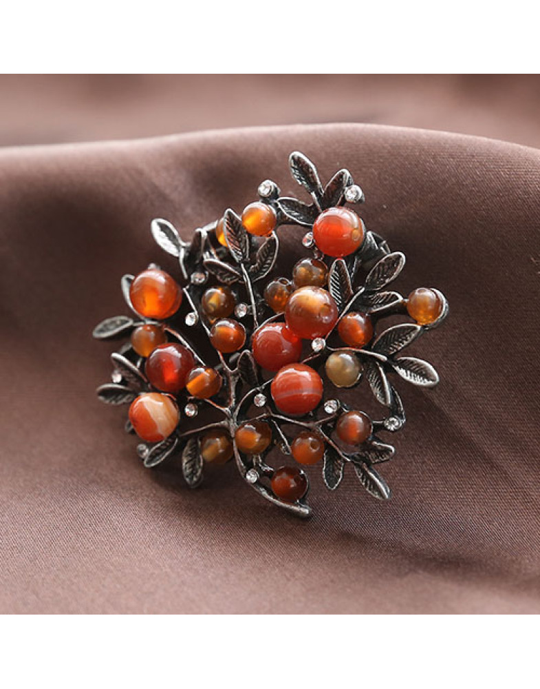 Брошь с натуральными камнями Древо историй -foto4