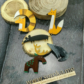 Брошка handmade Цікавий Лис-foto4