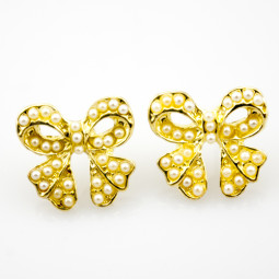 Серьги "Бантики жемчужные"-foto4