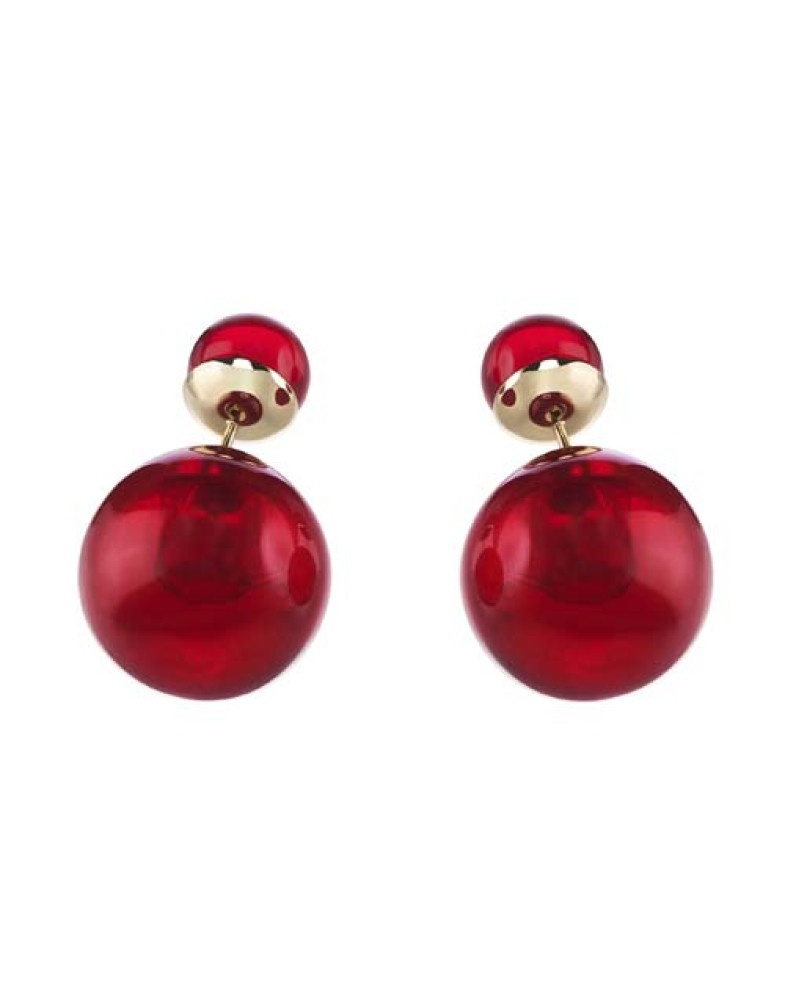 Пусеты Dior стиля, бордовые,-foto2