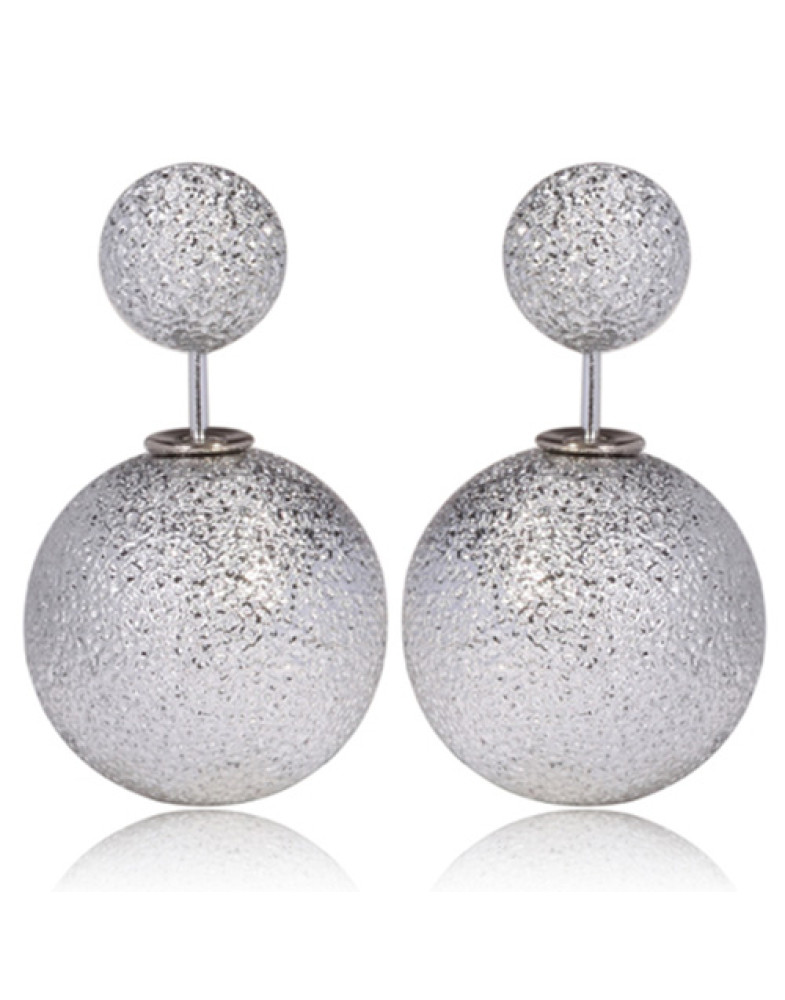 Серьги Диор стиля "Diorstar", silver matte-foto2