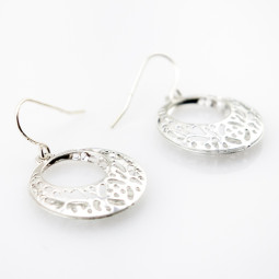 Серьги кружевные кольца Lazy silver-foto5