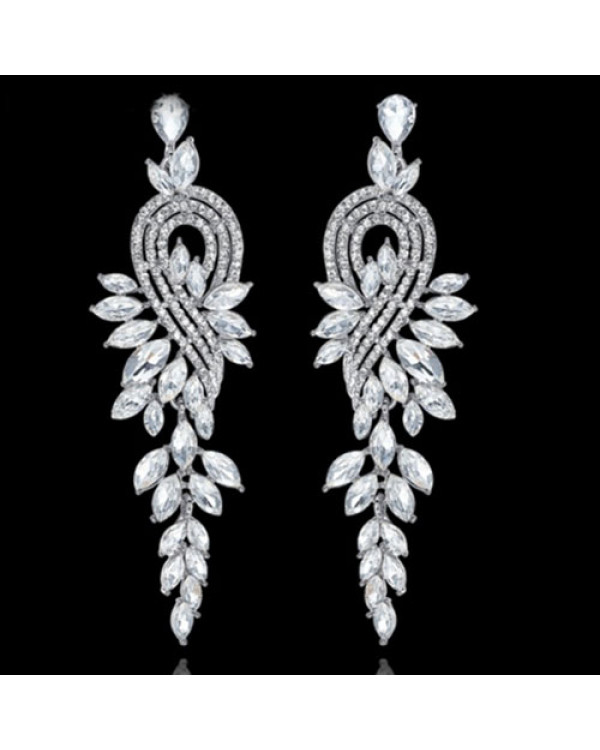 Длинные серьги с кристаллами Elegant