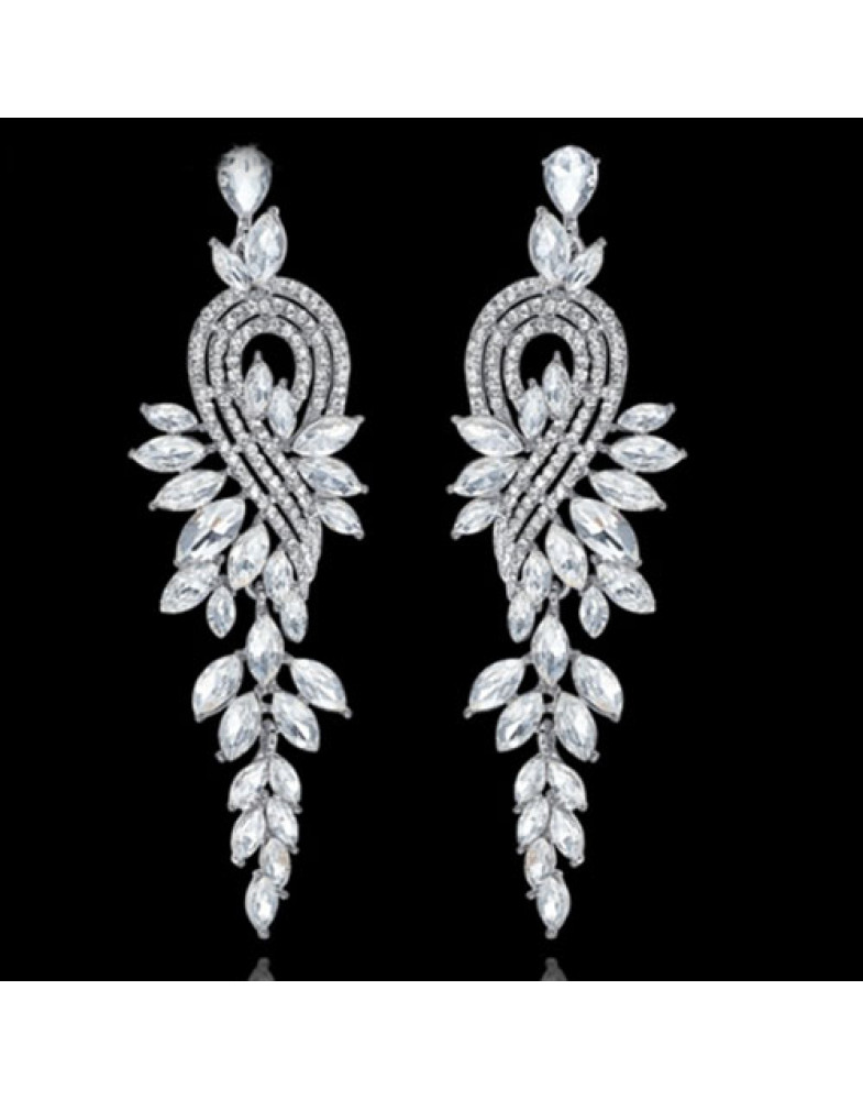 Длинные серьги с кристаллами Elegant-foto2