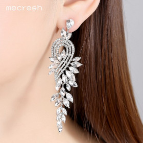 Длинные серьги с кристаллами Elegant-foto5