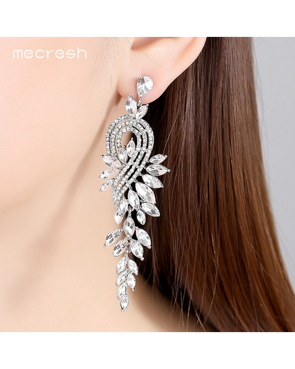 Длинные серьги с кристаллами Elegant