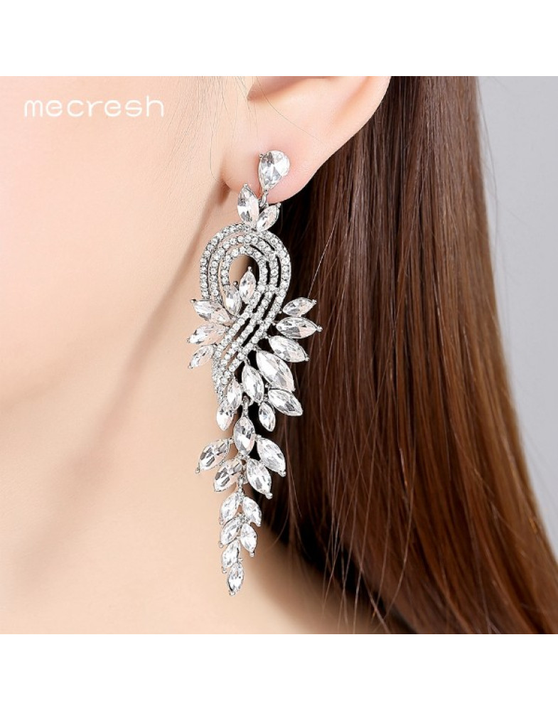 Длинные серьги с кристаллами Elegant-foto5