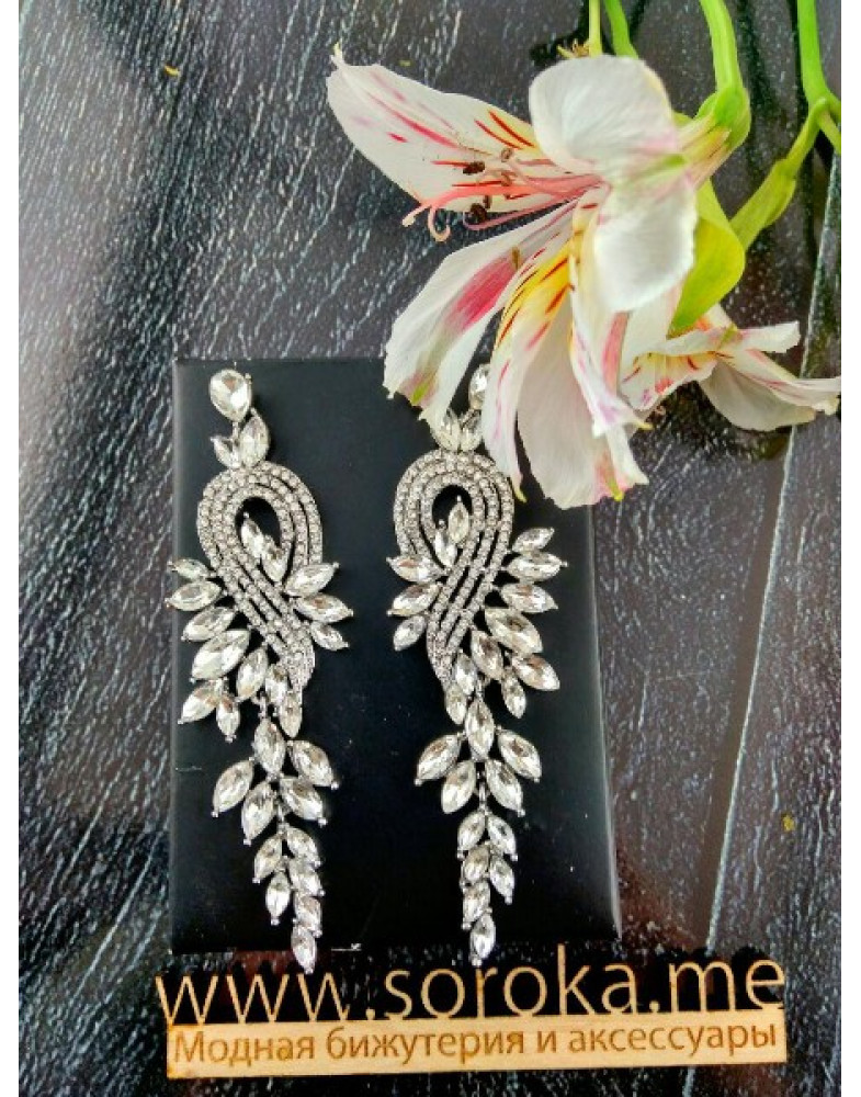 Длинные серьги с кристаллами Elegant-foto7