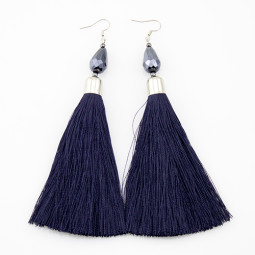 Серьги кисти ручной работы Navy Blue