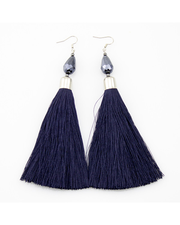 Серьги кисти ручной работы Navy Blue
