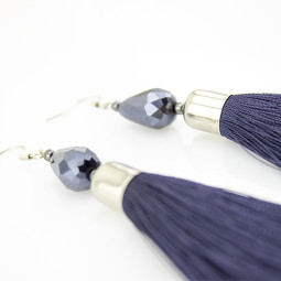 Серьги кисти ручной работы Navy Blue-foto3