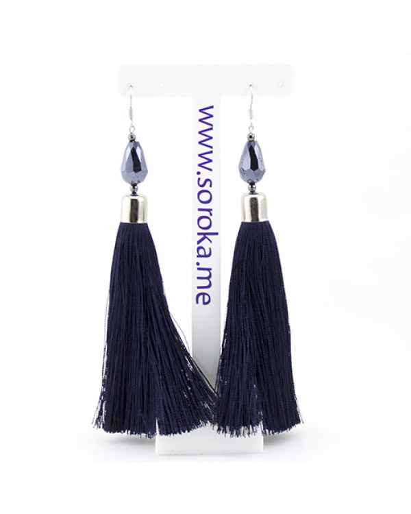 Серьги кисти ручной работы Navy Blue