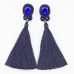 Сутажные серьги кисти Navy Blue