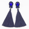 Сутажные серьги кисти Navy Blue