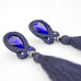 Сутажные серьги кисти Navy Blue