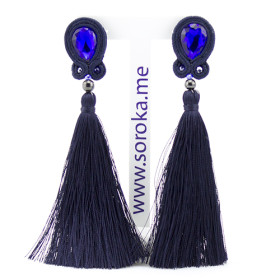 Сутажные серьги кисти Navy Blue-foto4