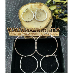 Серьги кольца круглые Серебро-1, 3 пары набор М-foto4