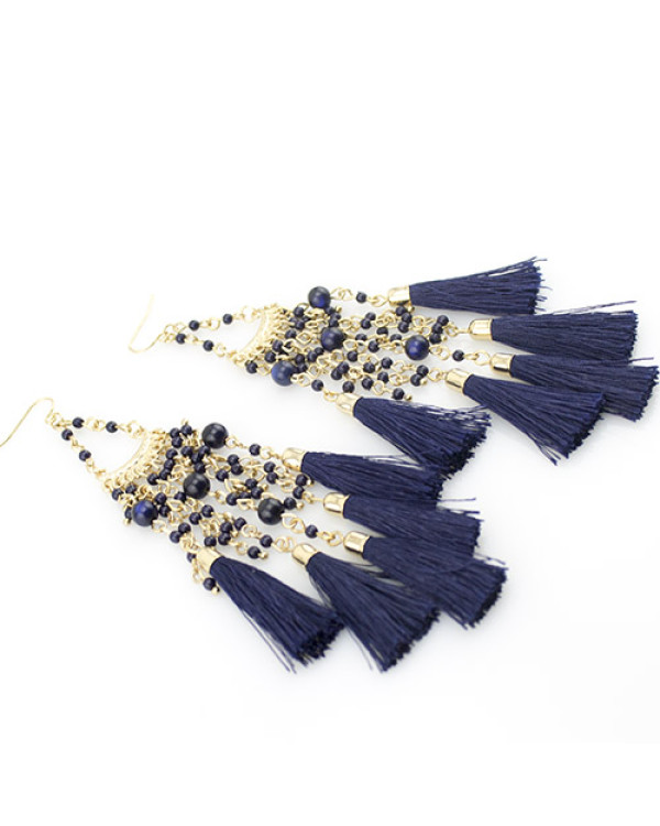 Серьги кисти Navy Blue