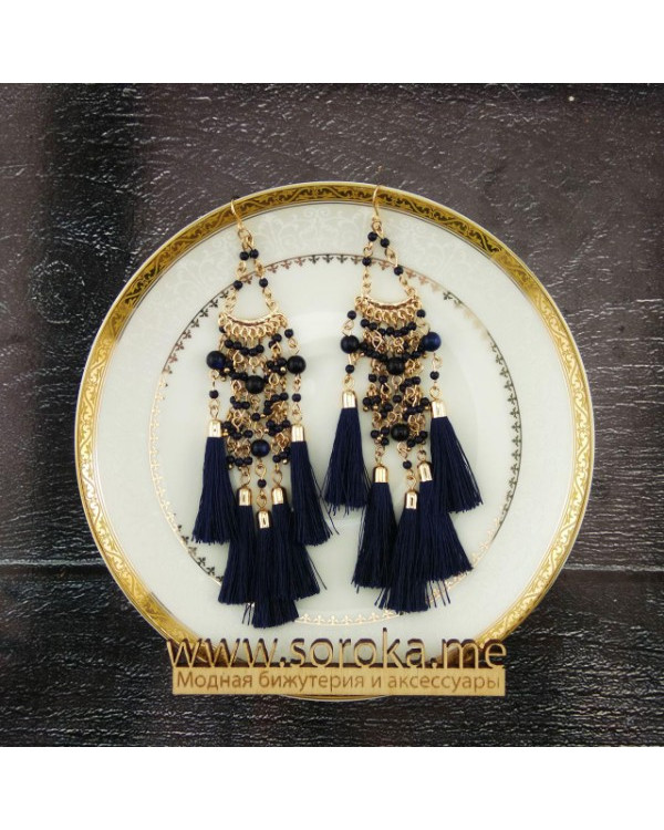 Серьги кисти Navy Blue