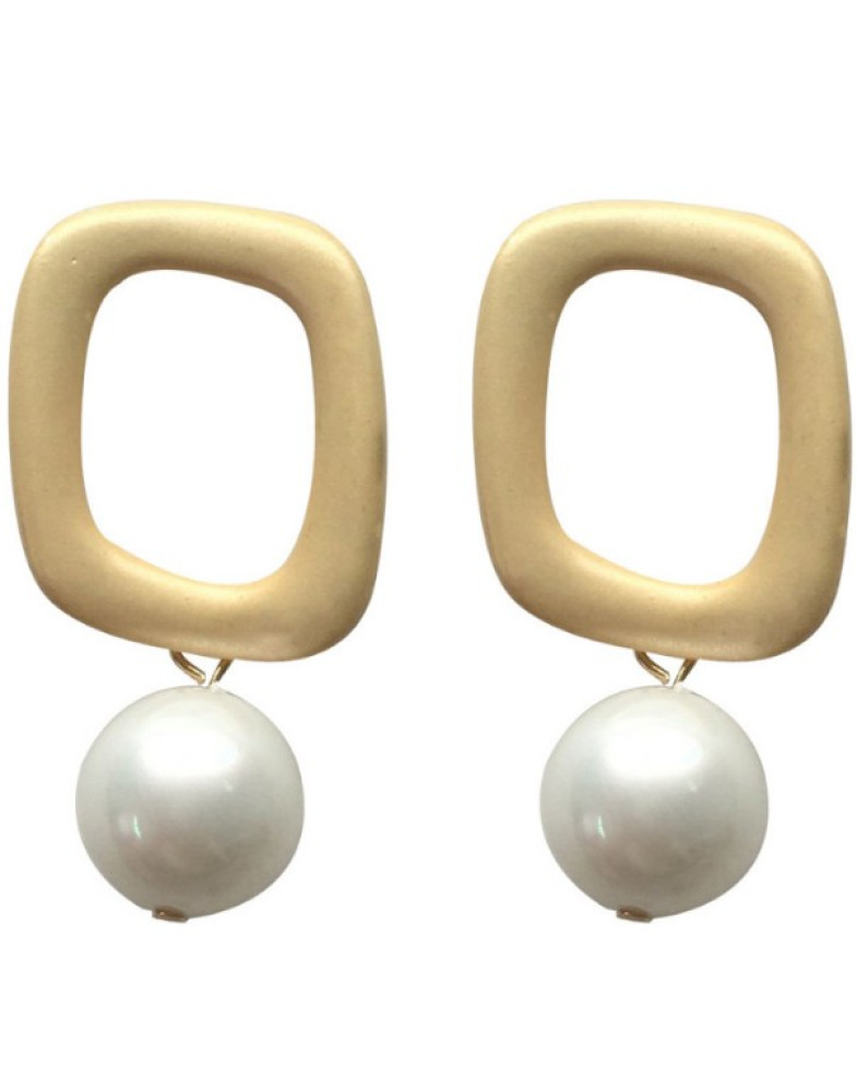 Серьги Pearl gold Matte-foto7