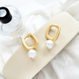 Серьги Pearl gold Matte-foto6