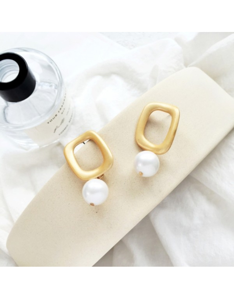 Серьги Pearl gold Matte-foto6