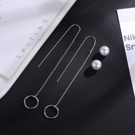 Серьги протяжки Silver and pearl-foto4