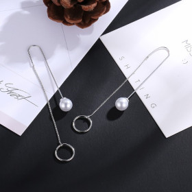 Серьги протяжки Silver and pearl-foto5
