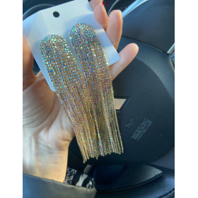 Супердлинные серьги с камнями gold-foto7