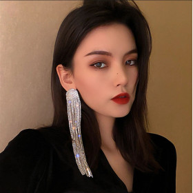 Супердовгі сережки з камінням silver-foto6