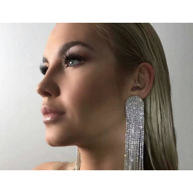 Супердовгі сережки з камінням silver-foto4