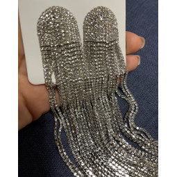Супердовгі сережки з камінням silver-foto7