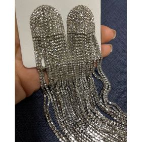 Супердовгі сережки з камінням silver-foto7