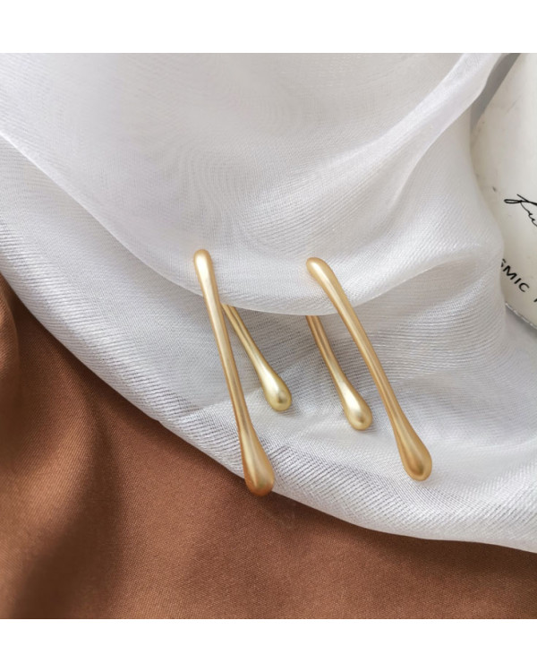 Сережки подвійні fashion matte