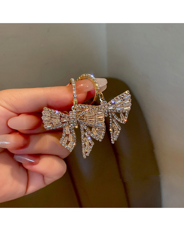 Сережки із кристалами бант