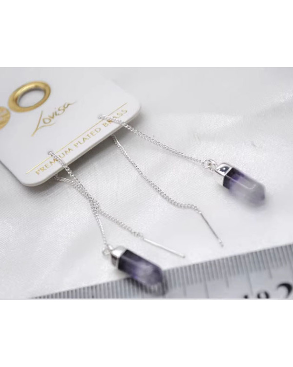 Серьги протяжки брендовые продевки с камнями lovisa
