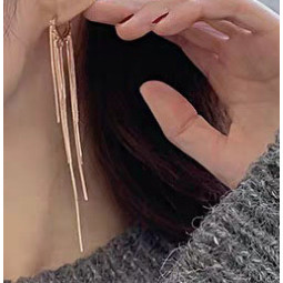 Серьги цепи висячие стильные бижутерия-foto3