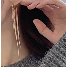 Серьги цепи висячие стильные бижутерия-foto3