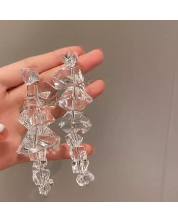 Ice earring серьги льдинки длинные