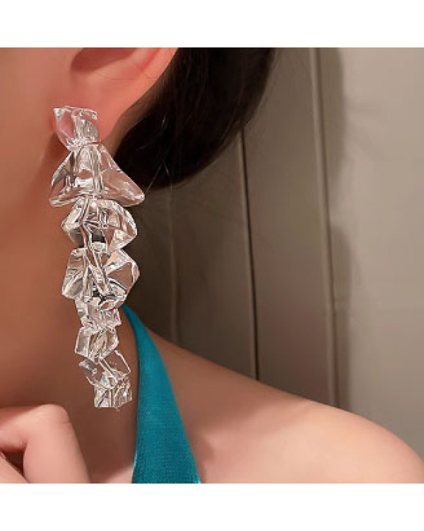 Ice earring серьги льдинки длинные
