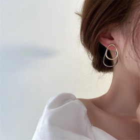 Серьги тренд на 2 стороны уха бижутерия-foto6