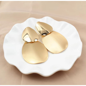 Серьги глянец мат пластины тренд бижутерия уценка-foto5