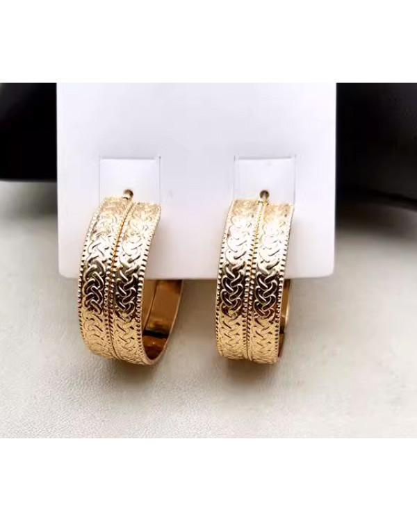 Серьги кольца чеканка бижутерия бренд
