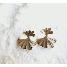 Сережки гінко золотисті біжутерія ginko jewellery