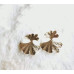 Серьги гинко золотистые бижутерия ginko jewellery